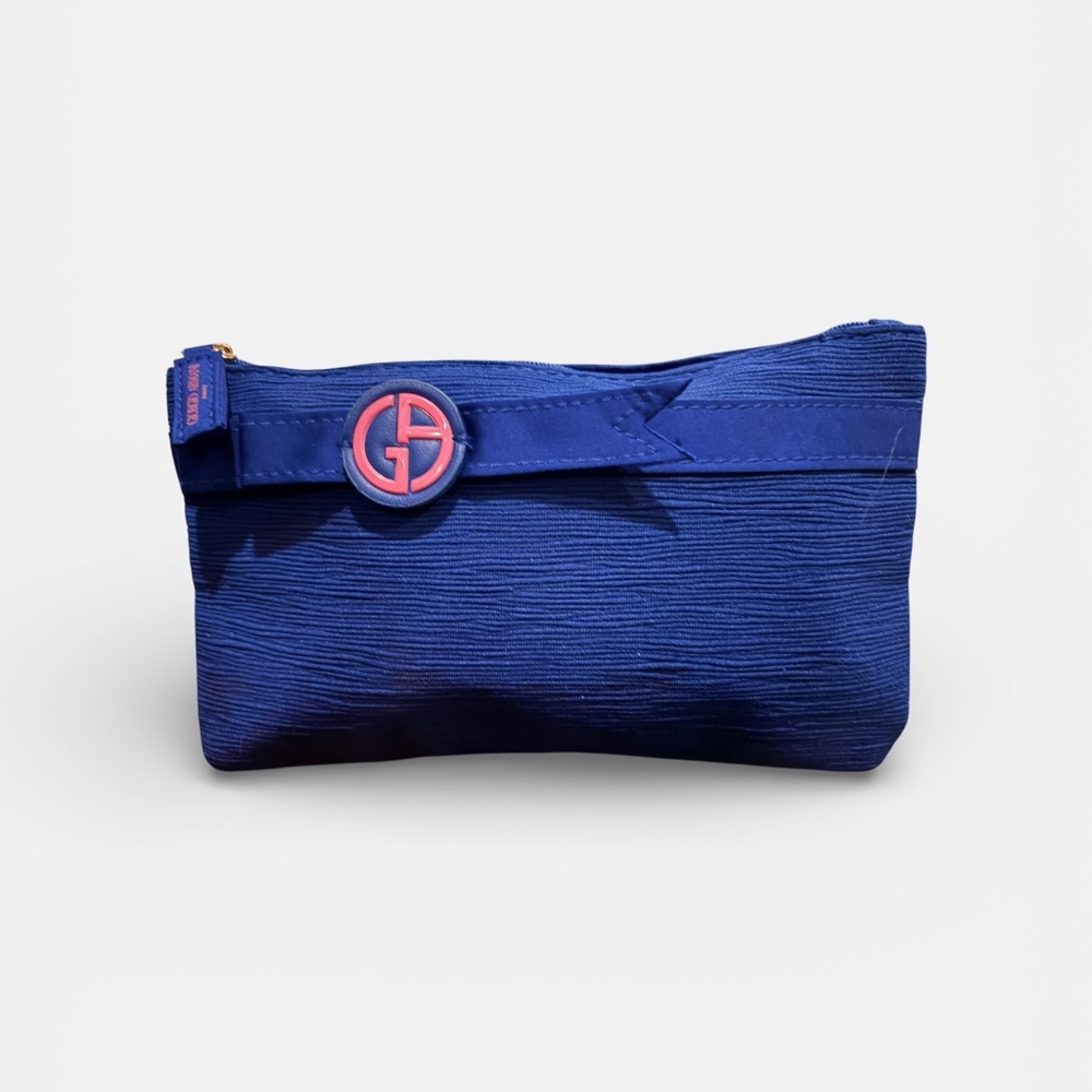 Giorgio Armani Limited Edition “My Way” Blue Wristlet with Barbie Pink Interior